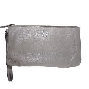 Michael Kors Gray Pebbled Leather Wristlet